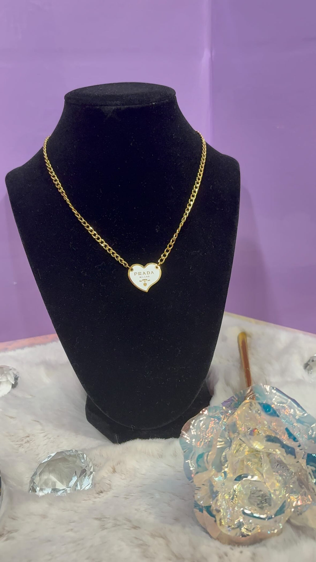 Prada Heart Necklace